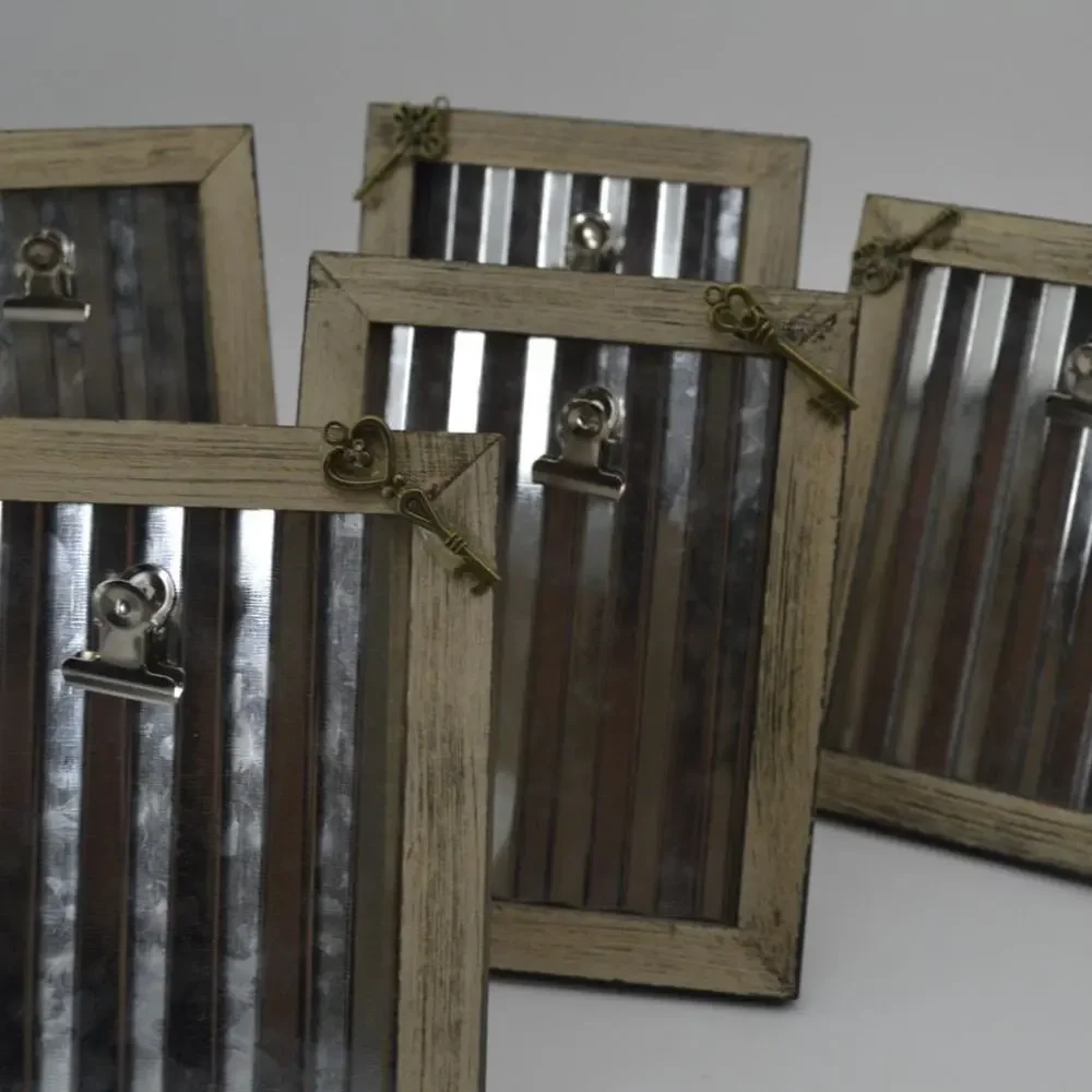 Lot of 10 Frames W/ Skeleton Keys Table Signs Clips B Metal
